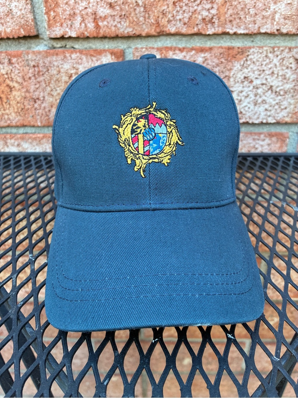 Navy Embroidered Crest Baseball Cap